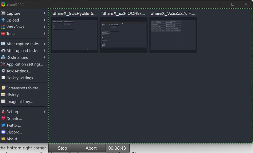 Captura de ShareX