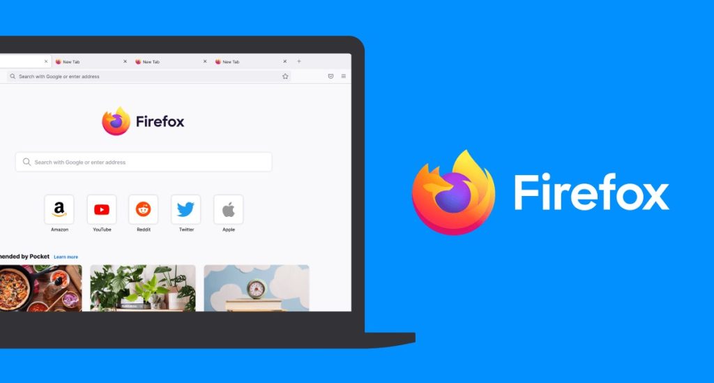 Mozilla Firefox Browser-Logo mit Desktop-Hintergrund